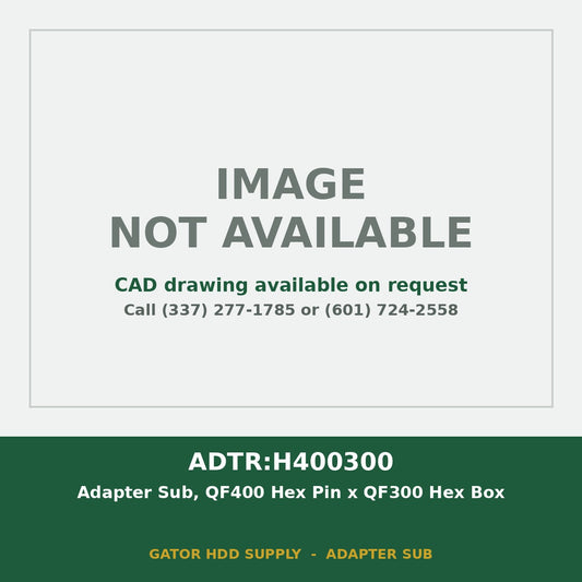 ADTR:H400300 Adapter Sub, QF400 Hex Pin x QF300 Hex Box - image not available, CAD drawing on request