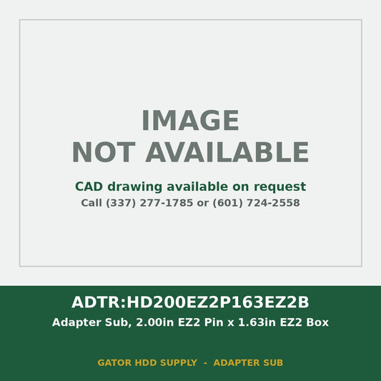 ADTR:HD200EZ2P163EZ2B Adapter Sub, 2.00in EZ2 Pin x 1.63in EZ2 Box - image not available, CAD drawing on request