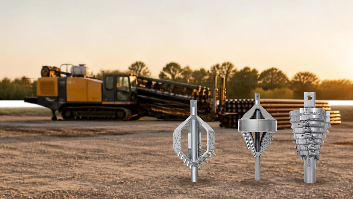 StraightLine reamers on an HDD jobsite at sunset