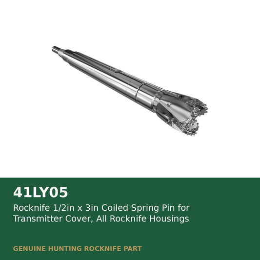 Rocknife 1/2in x 3in Coiled Spring Pin for Transmitter Cover, All Rocknife Housings