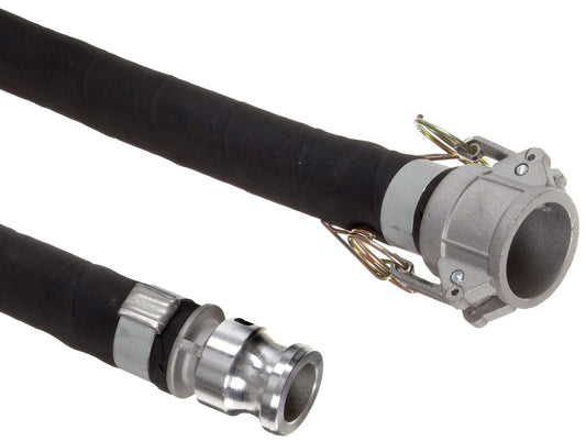 Black rubber suction / discharge hose with aluminum cam locks