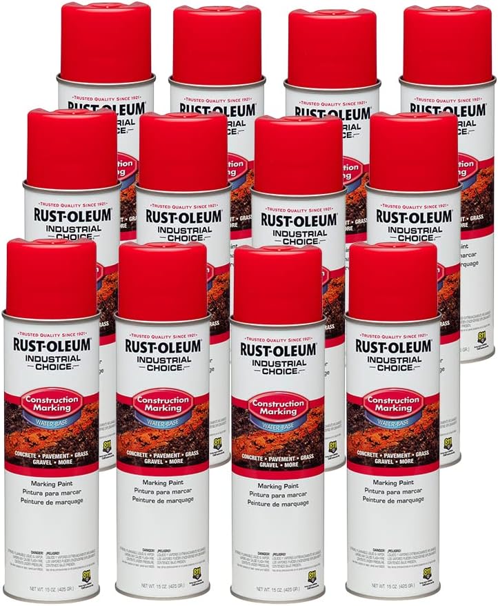 Rust-Oleum M1400 marking paint case of 12, Safety Red 264696