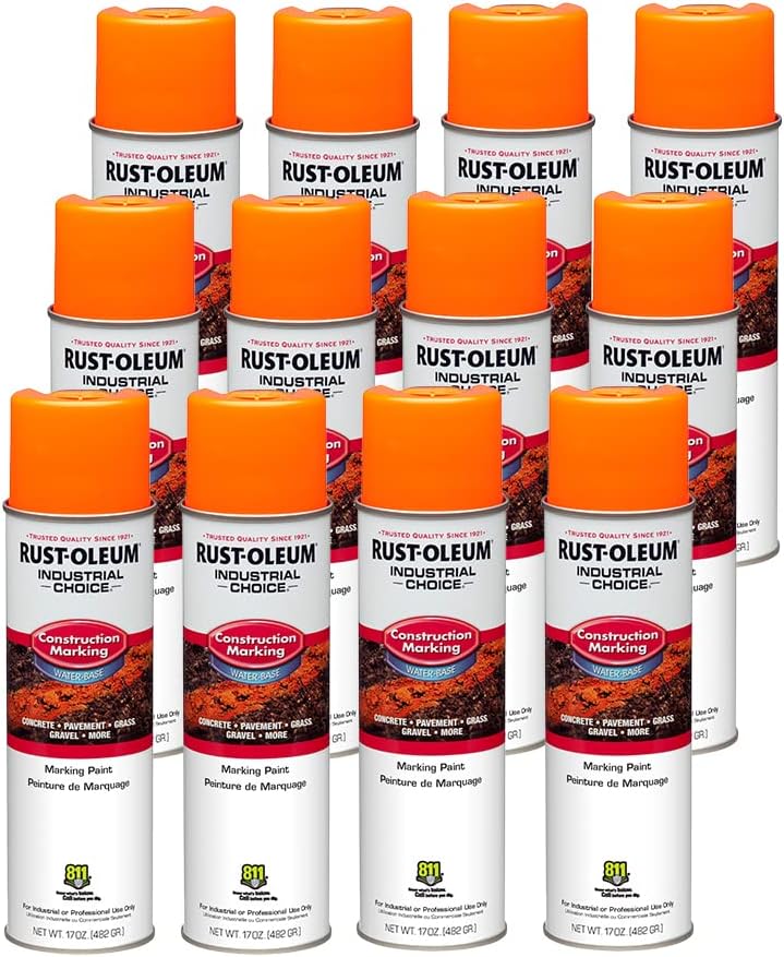 Rust-Oleum M1400 marking paint case of 12, Fluorescent Orange 264697